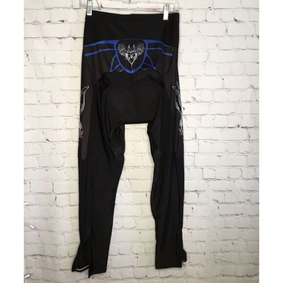 Padded Shockproof‎ mens XXL Cycling Leggings  Shorts blue black Ankle Zip - Picture 8 of 10